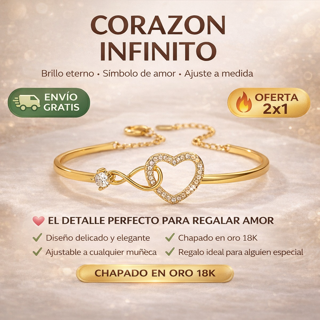 Pulsera Corazón Infinito. Oferta 2x1