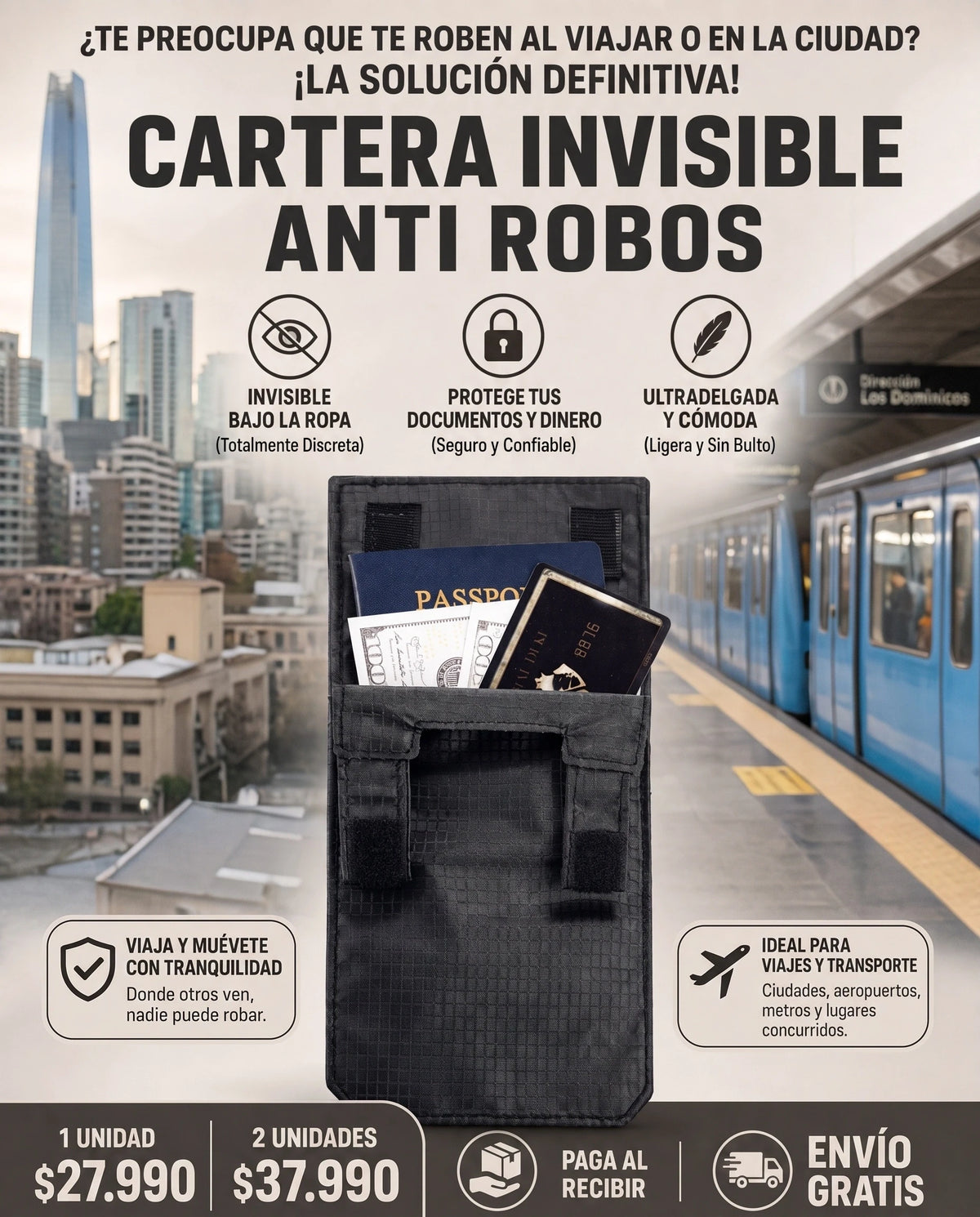 Cartera Invisible Anti Robos