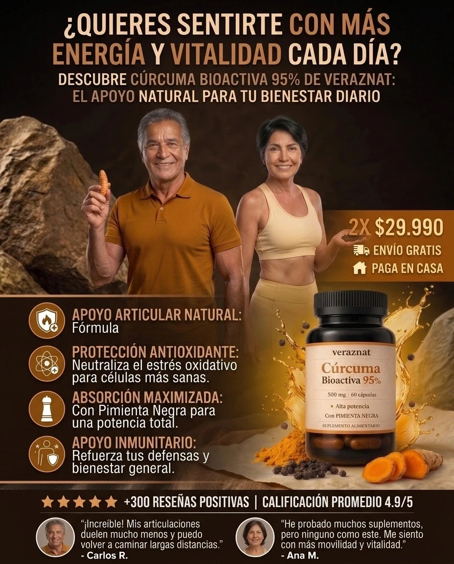 Cúrcuma Bioactiva 95%. Apoya tu movilidad OFERTA 2X